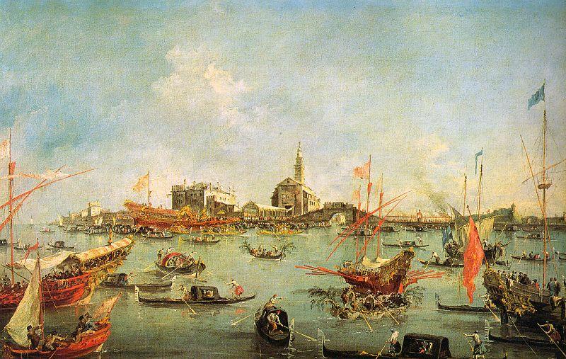 Francesco Guardi The Doge in the Bucentaur at San Nicolo di Lido on Ascension Day Germany oil painting art
